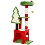 120cm festive green Christmas cat tree – view 6